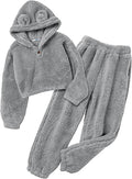 Arshiner Girls 2 Piece Fuzzy Sweatsuit Set - Warm, Cozy Homewear