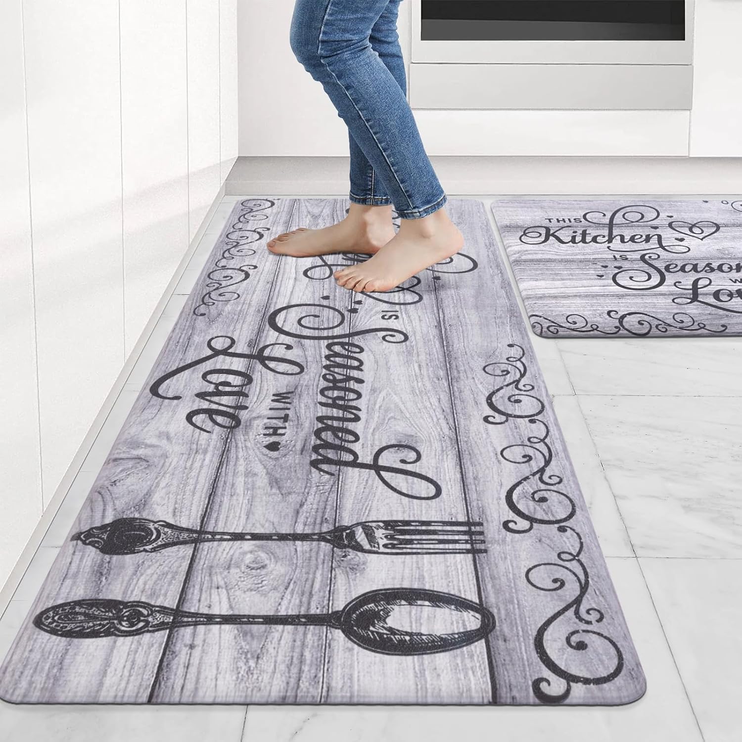 Carvapet Kitchen Floor Mats 2Pcs for Comfort and Safety