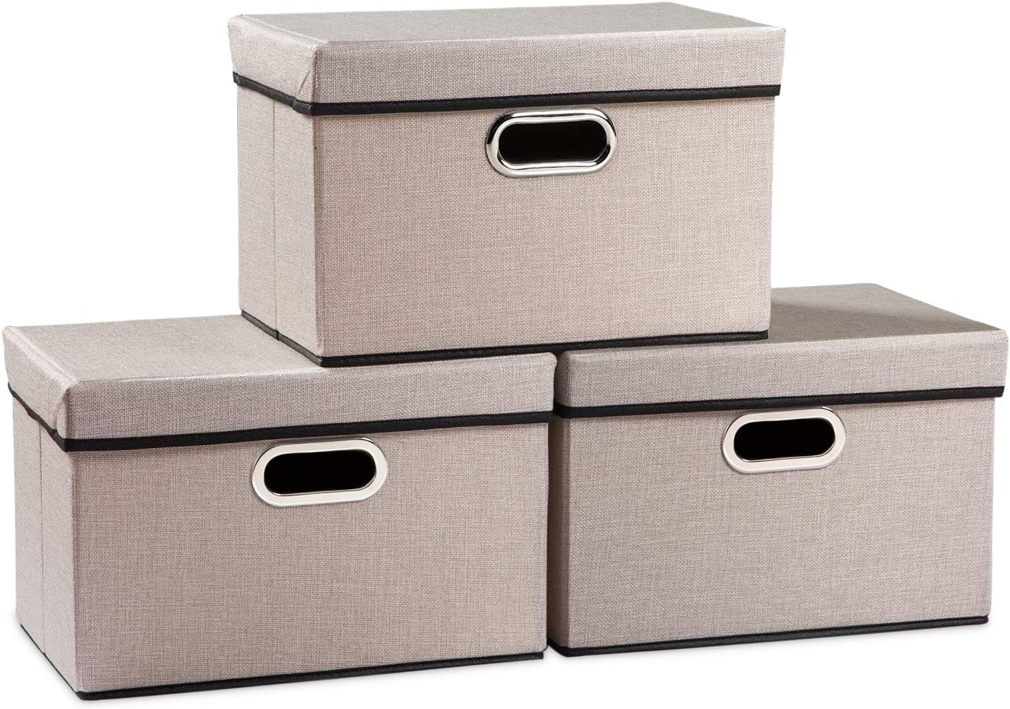 PRANDOM Foldable Storage Bin with Lid for Stylish Organization