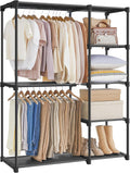 Portable Closet Organizer Clothes Rack with Shelves - Freestanding
