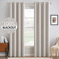 Blackout Linen Textured Curtains 52 x 90 in - Room Darkening