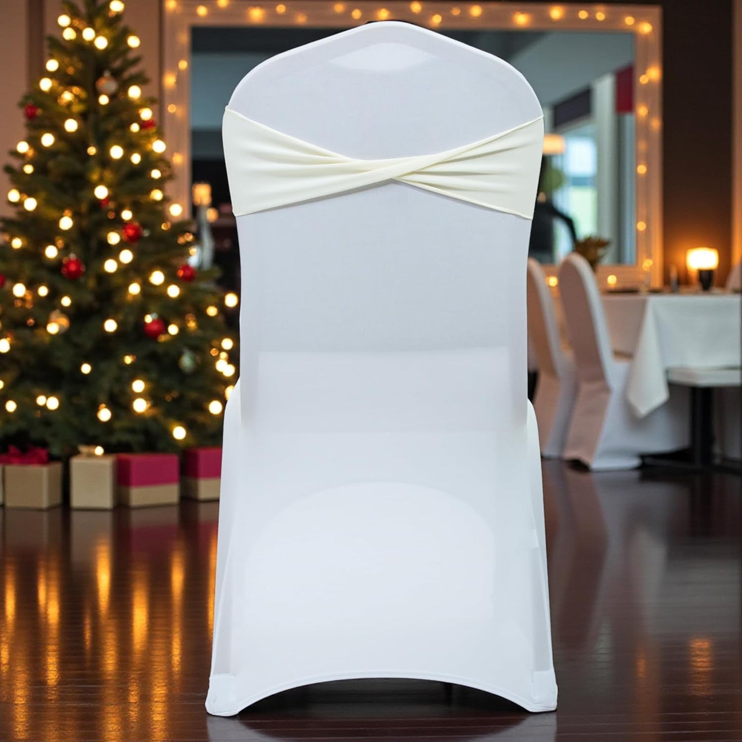 MDS Spandex Chair Sashes - 200 Pack Elastic Bands for Events
