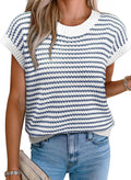 EVALESS Striped Sweater Vest Tank Top - Lightweight Summer Layering