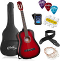 38-inch Beginner Acoustic Guitar Package (Red) - Starter Kit