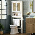 Over The Toilet Storage Cabinet with Rattan Door - Space-Saving