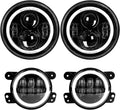 LX-LIGHT Dot Approved 7in LED Headlights + 4in Fog Lights - Bright DRL
