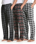 Real Essentials 3 Pack Mens Flannel & Cotton Pajama Pants - Comfort