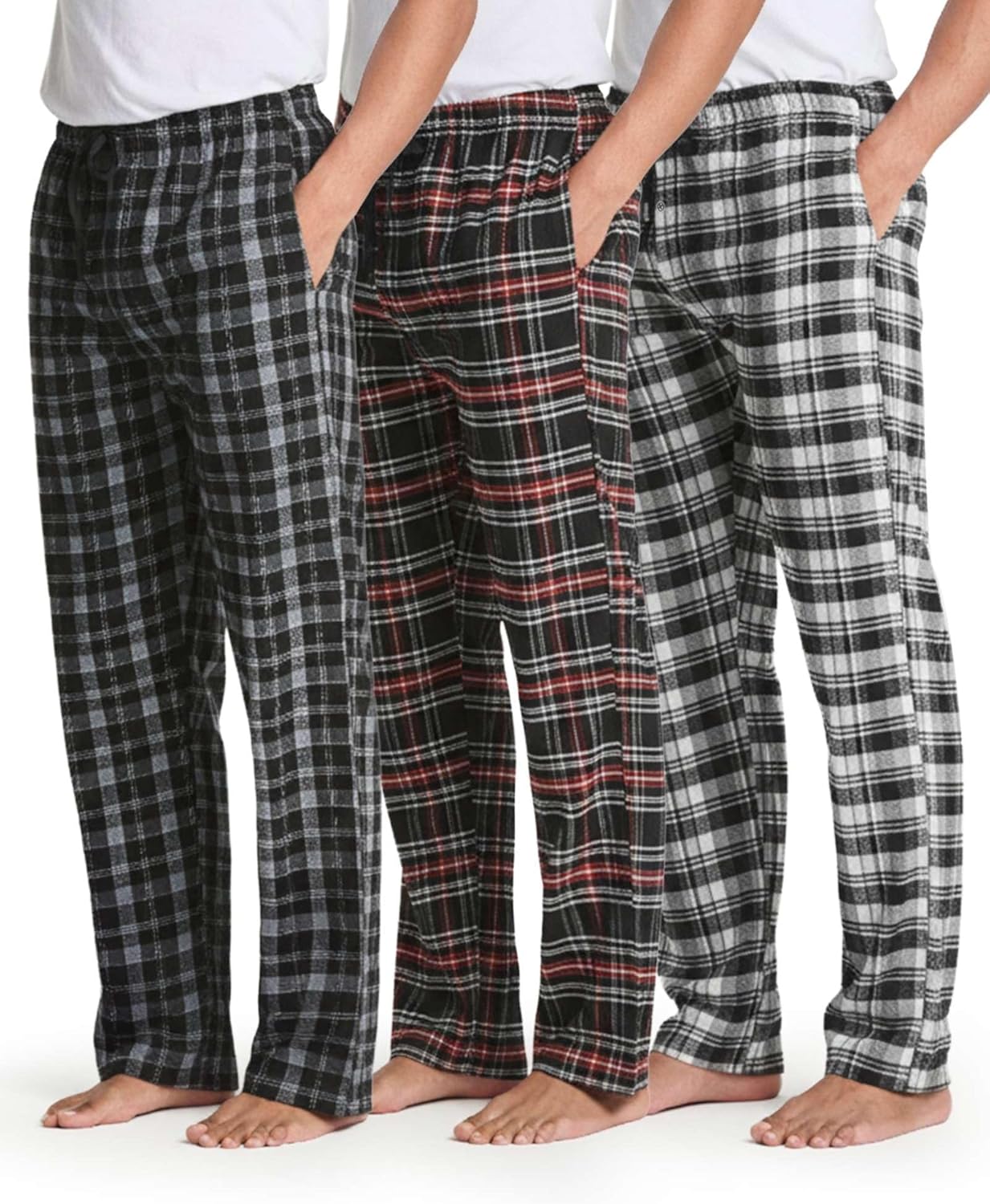Real Essentials Men's Flannel Cotton Pajama Pants for Comfort