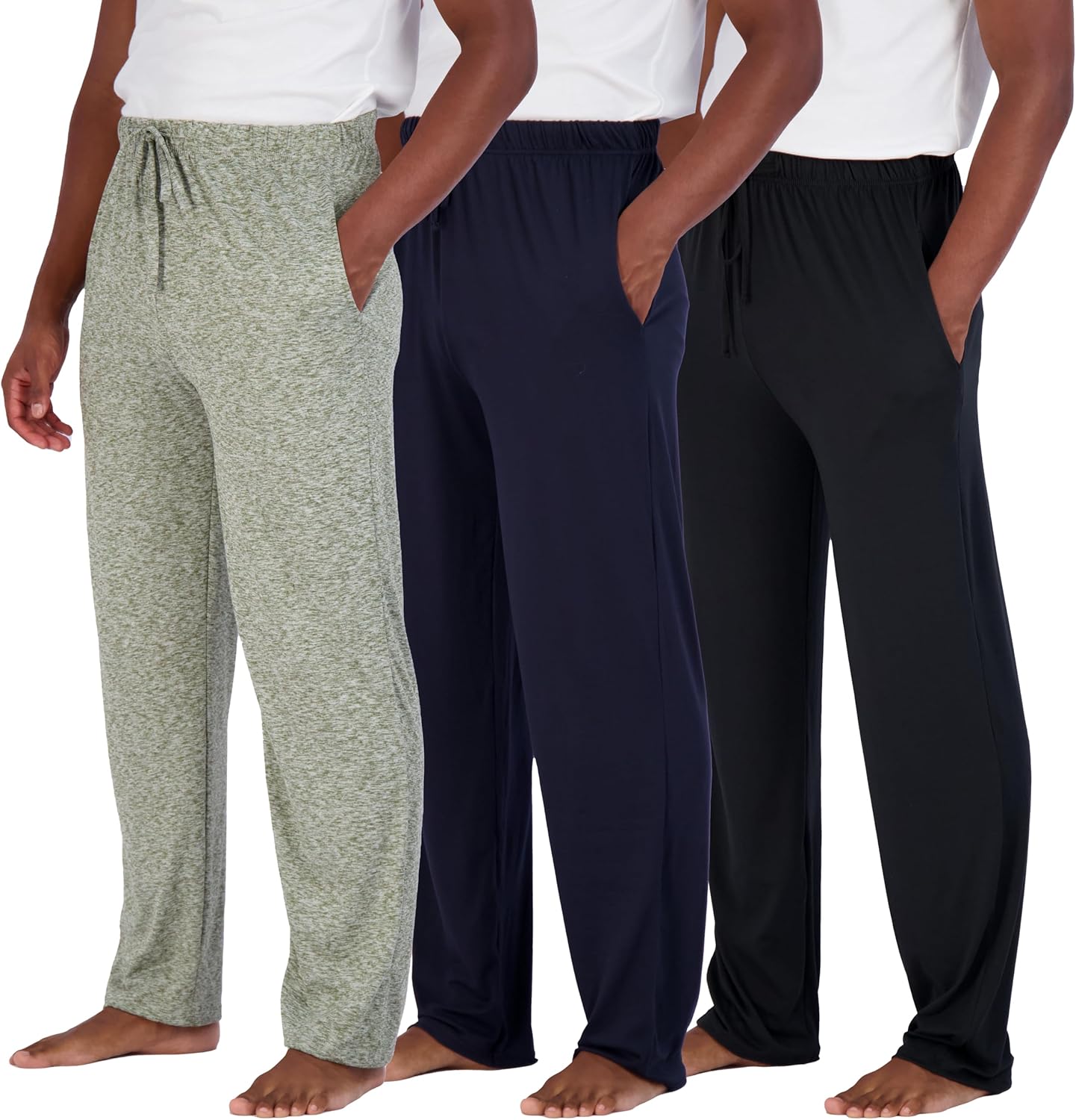 Real Essentials Men's Soft Pajama Lounge Pants with Pockets