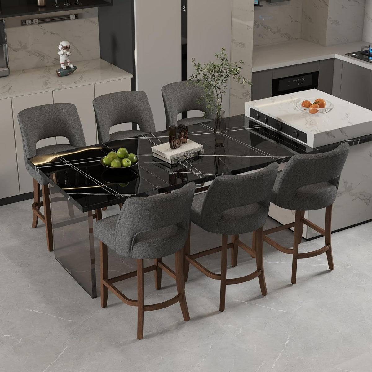 VKNOW Bar Stools Set of 6 for Kitchen Island Dining Room