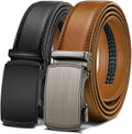 Men Ratchet Dress Belts 2 Pack - Adjustable Micro Fit Ratchet