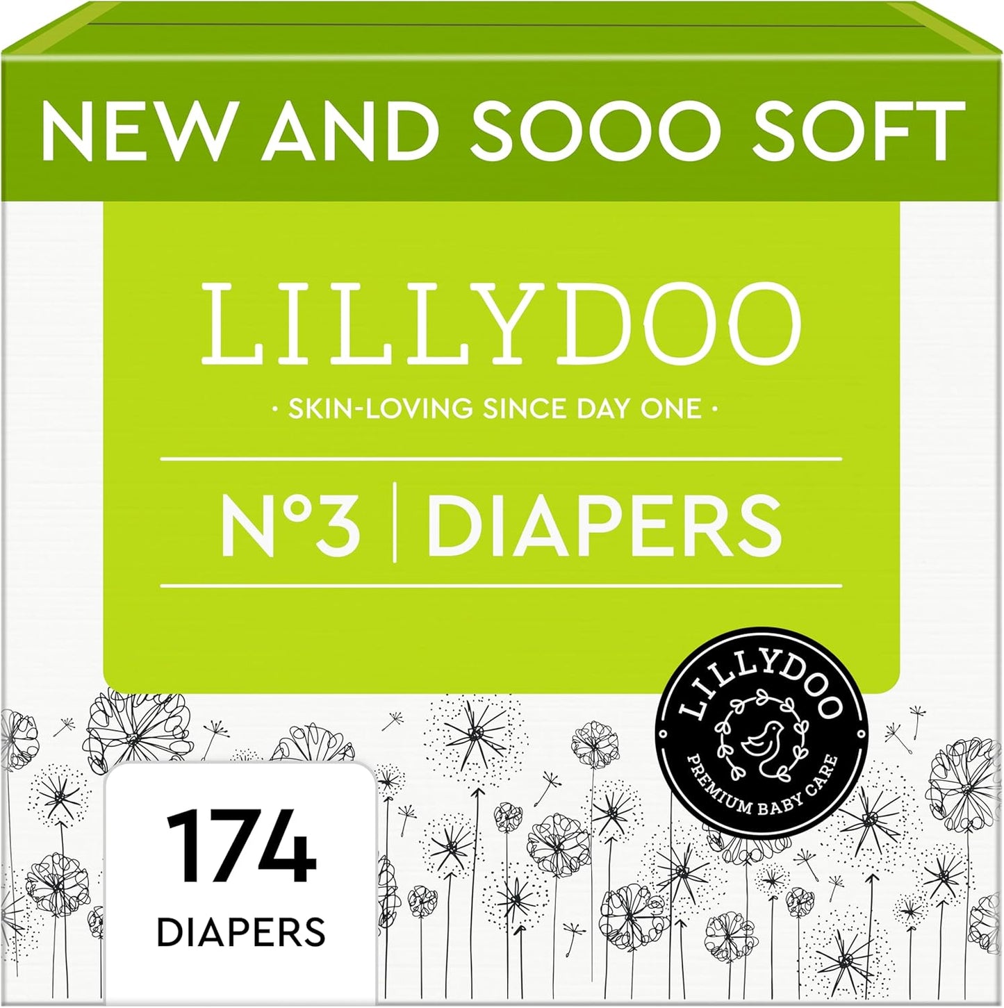 LILLYDOO Baby Diapers Size 3 - Soft, Absorbent, Leak-Free