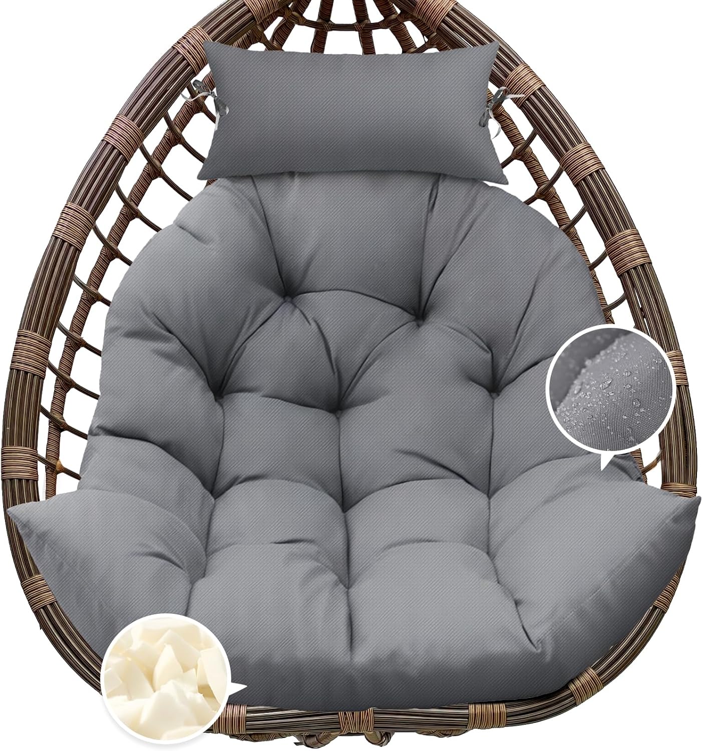Outdoor Hanging Egg Chair Cushion Replacement for Comfort