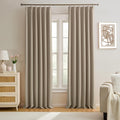 Pinch Pleated Window Curtain Panels 96 in Light Blocking - Khaki set