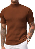 Men's Mock Turtleneck Short Sleeve Sweater - Comfortable, Versatile