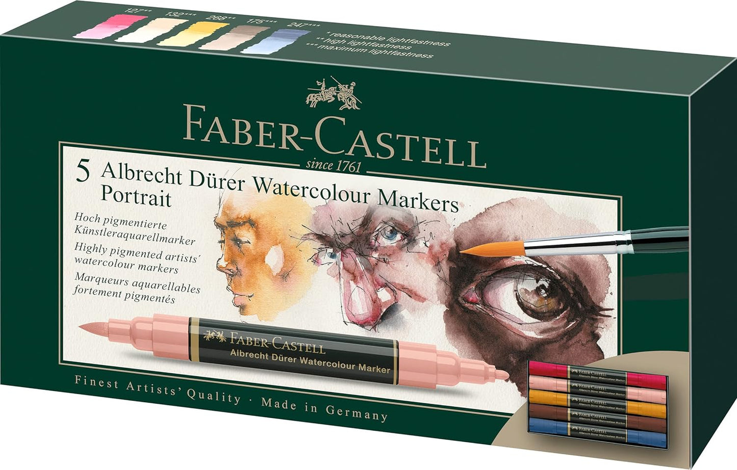 Albrecht Durer Watercolor Markers for Portraits - Wallet of 5