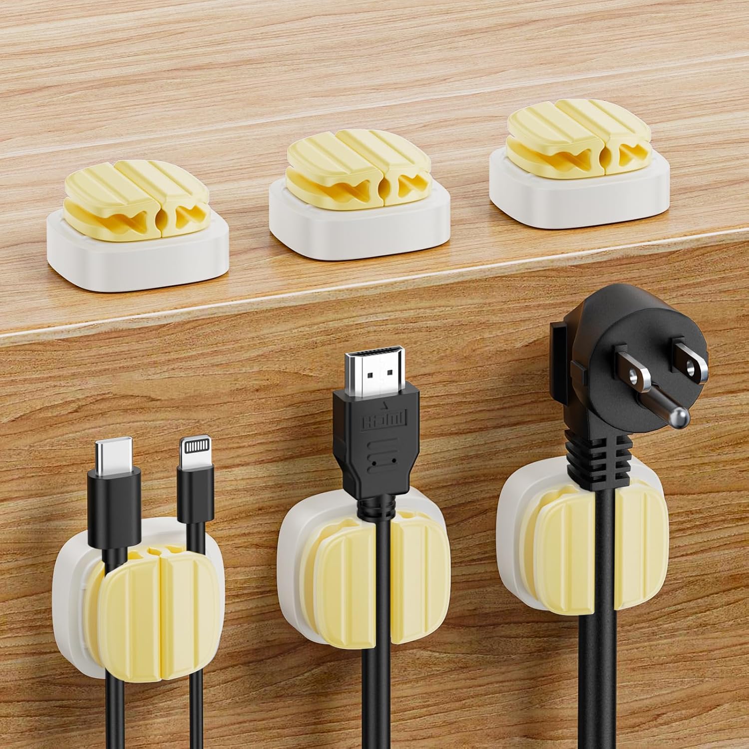 FlyCoco 6 Pack Cord Organizer Clips - Tangle-Free Cables on the Go!