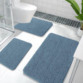 OLANLY Bathroom Rug Set 3 Piece - Soft Absorbent Chenille Bath Mats