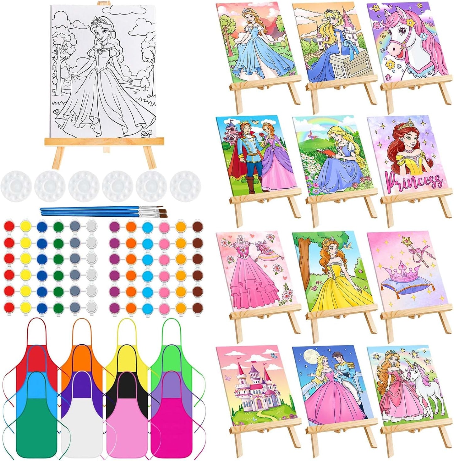 Ireer Kids Paint Party Set for Creative Princess Art Fun