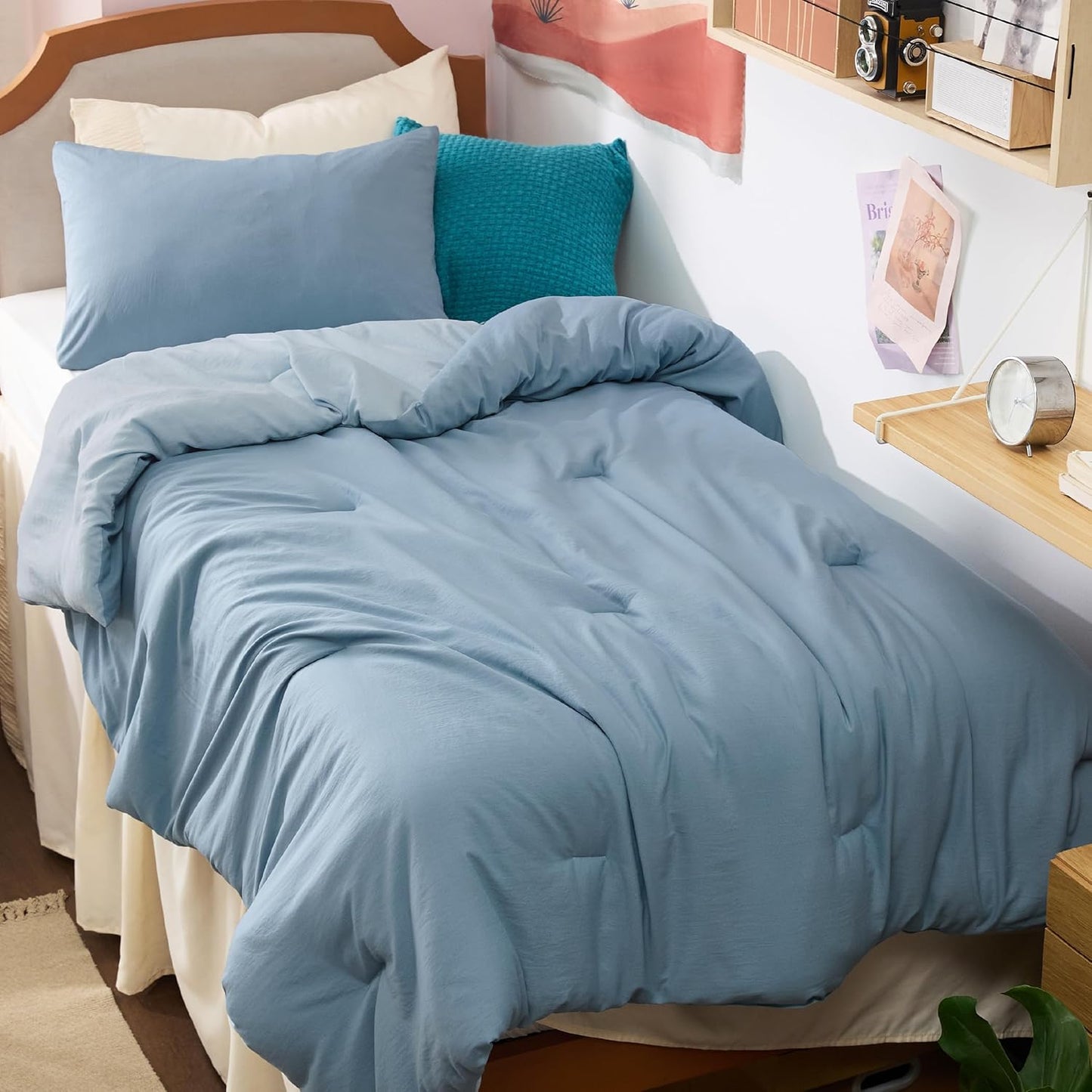 Bedsure Twin Size Comforter Set for All Seasons, Reversible Design