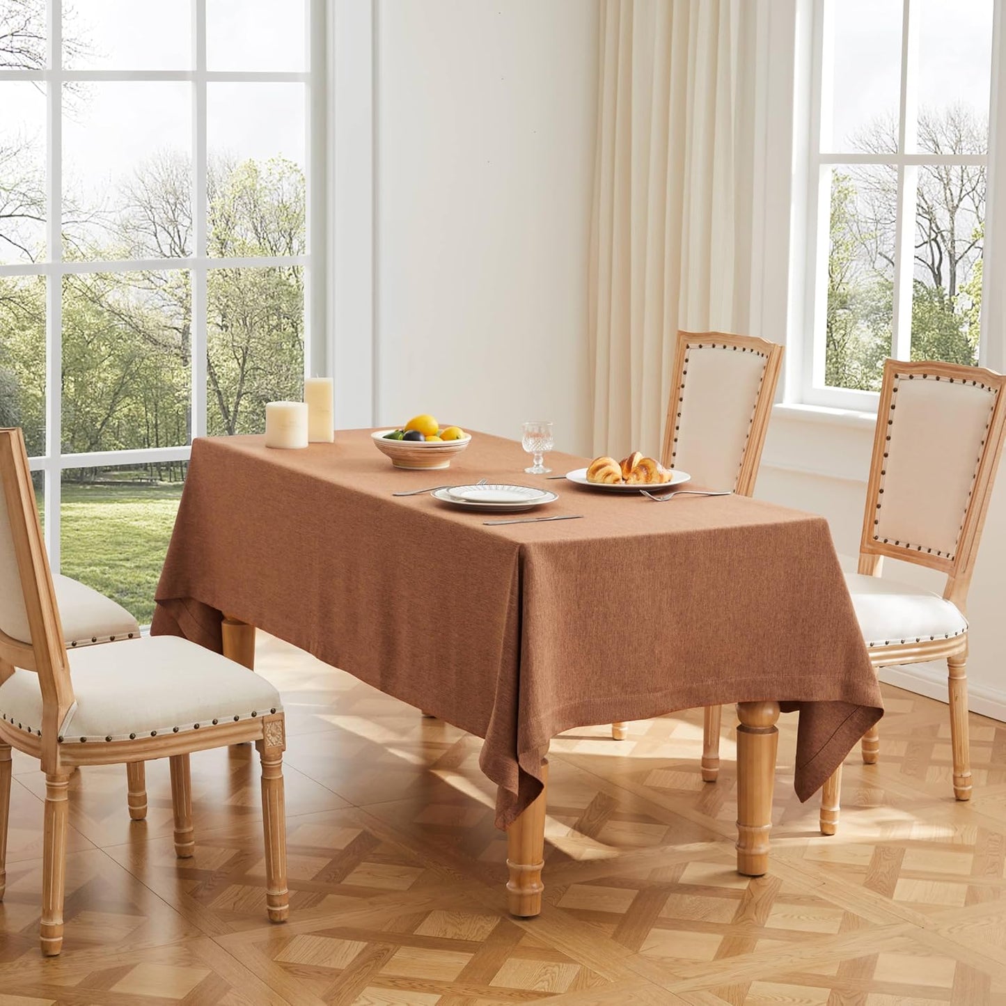 ZeeMart Basic Linen Textured Table Cloth for Elegant Dining