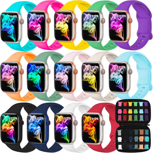 Ultra-Soft Sport Band for iWatch 38-49mm, Men Women, Silicone Strap & Organizer - FTOKIYO