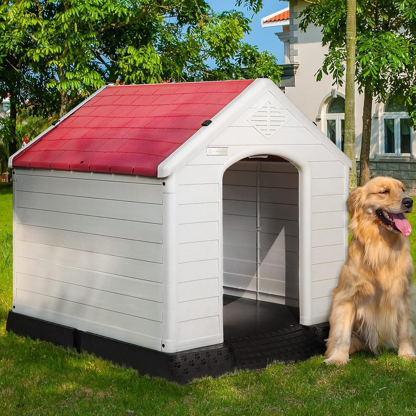 Durable Waterproof Dog House for Small to Large Dogs, 42in