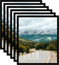 Wood 15x18 Picture Frame Black for Wall Hanging - 6 Pack