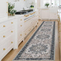 KOZYFLY 3x14 ft Runner Rug - Thin Washable Faux Wool Hallway Runner
