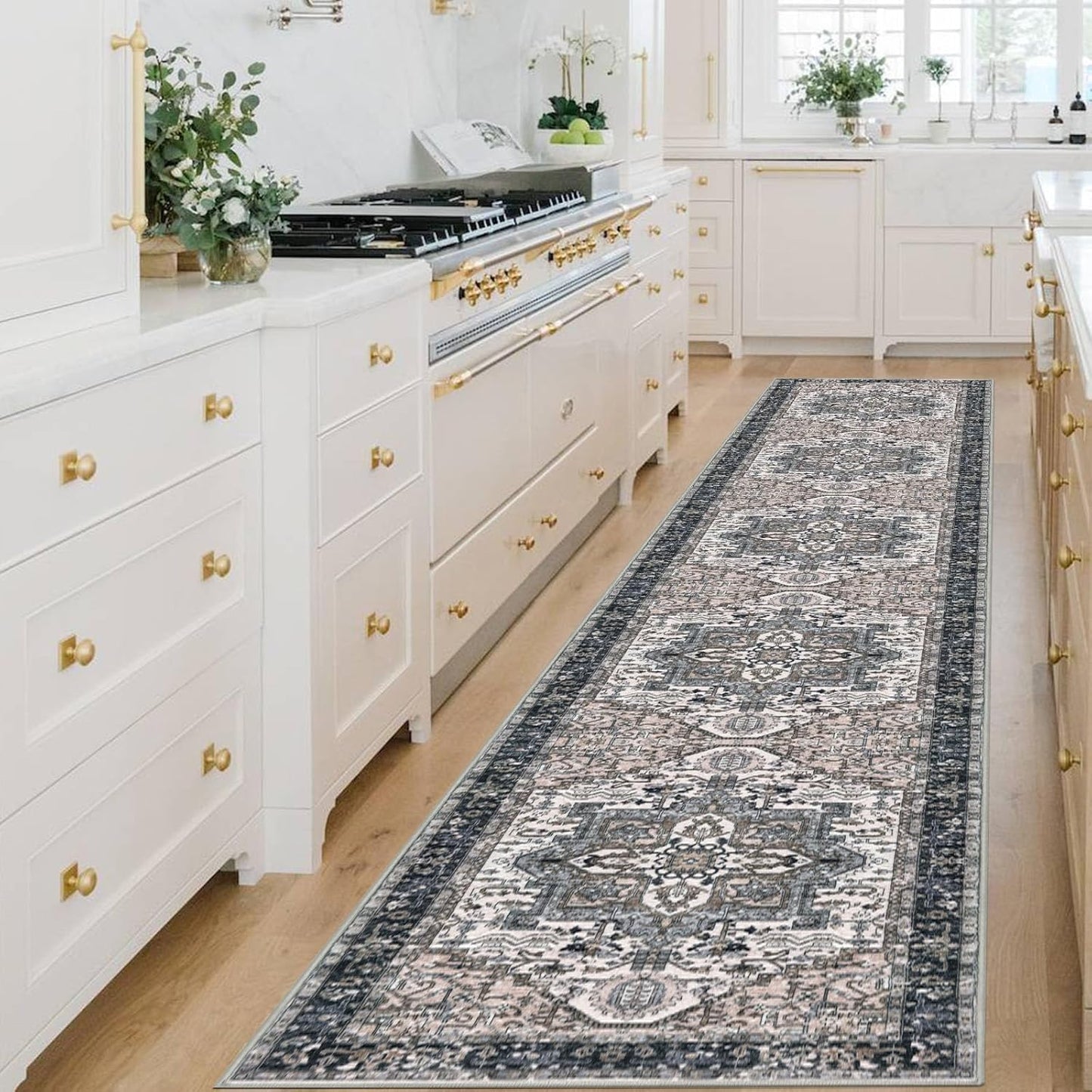 KOZYFLY Runners for Hallways 3x14 Ft Washable Faux Wool Rug