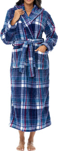 Alexander Del Rossa Womens Long Plush Hooded Bathrobe - Cozy