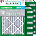 Filterbuy 24x25x4 Air Filter MERV 8 (12-Pack) - Durable Dust Defense
