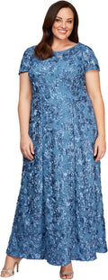 Alex Evenings Women's Long Rosette Mother of The Bride (Style LLD4)