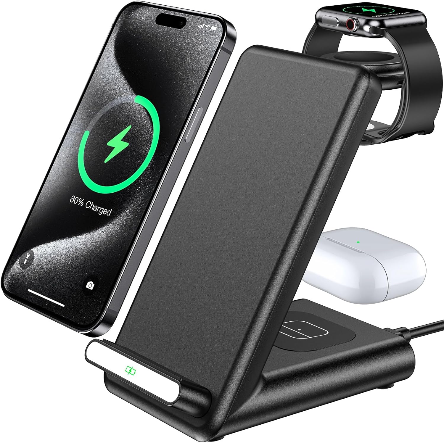 QKXC Fast 3-in-1 Wireless Charger for Apple & iPhone