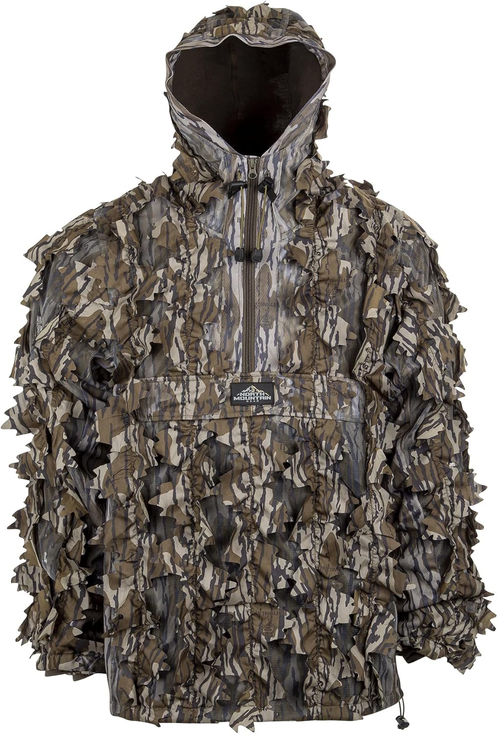 Premium Camouflage Leafy Hunting Jacket for Men - 1/2 Zip Hood