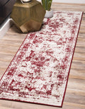 Unique Loom Sofia Collection Area Rug Runner - Burgundy/ Ivory