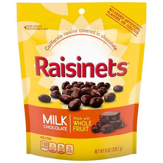 Raisinets Milk Chocolate Covered California Raisins 8 oz Bulk Pack