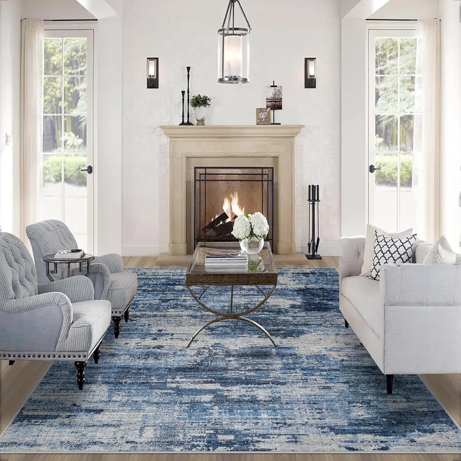 6x9 Area Rug for Living Room: Machine Washable Non-Slip Design