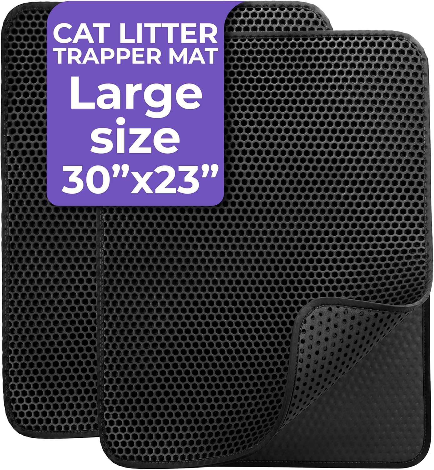 iPrimio Large Cat Litter Trapper Mat for Messy Cats - 30in x 23in