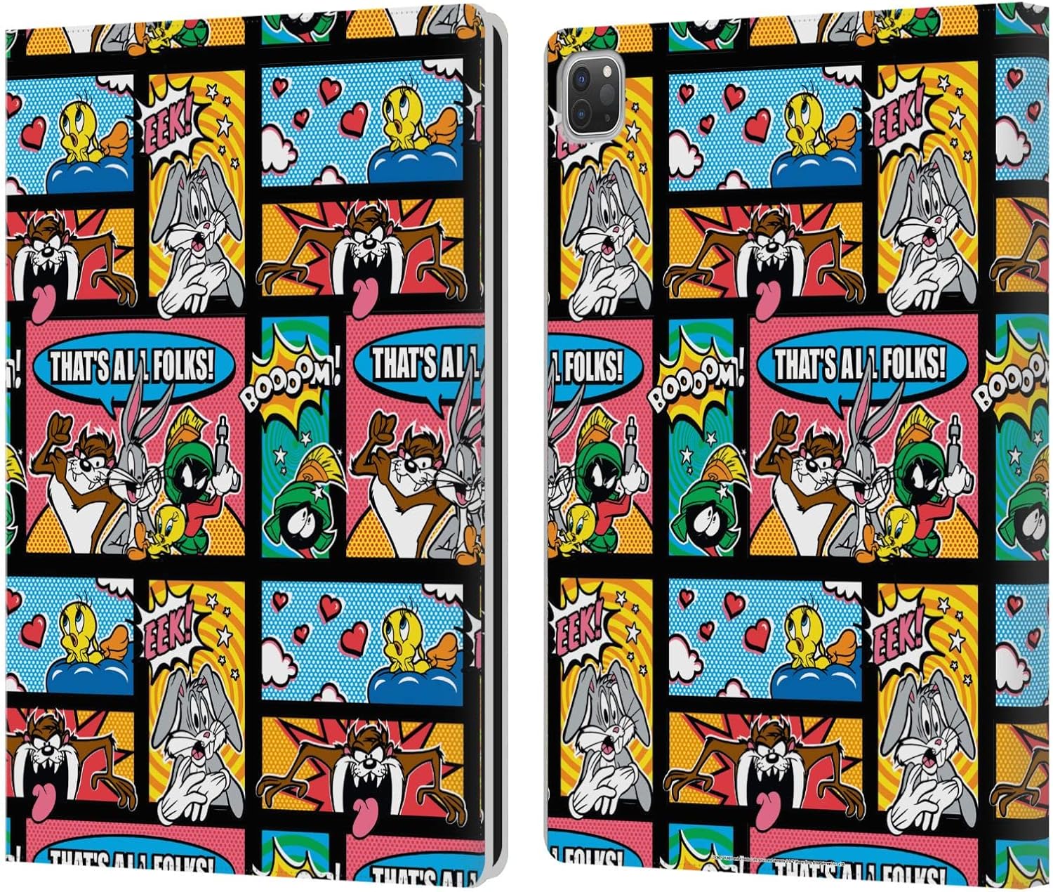Looney Tunes Comics Patterns Leather Wallet Case for iPad Pro