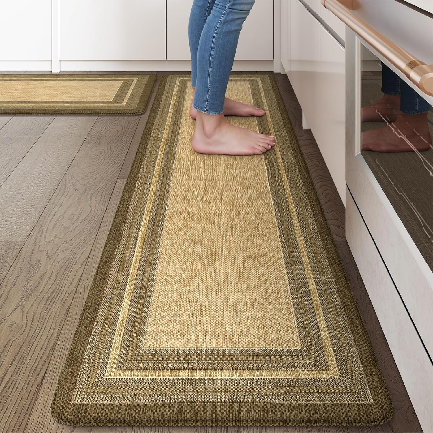 KIMODE Anti Fatigue Cushioned Kitchen Mats for Comfort & Style