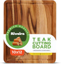 Riveira Teak Wood Cutting Board 12 x 10 - Durable Teak Chopping Board