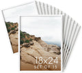 18x24 White Metal Picture Frames - Set of 15, Slim Durable Design