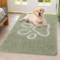 Sage Green Dog Door Mat 40x32 in - Absorbent Chenille Mud Trapper
