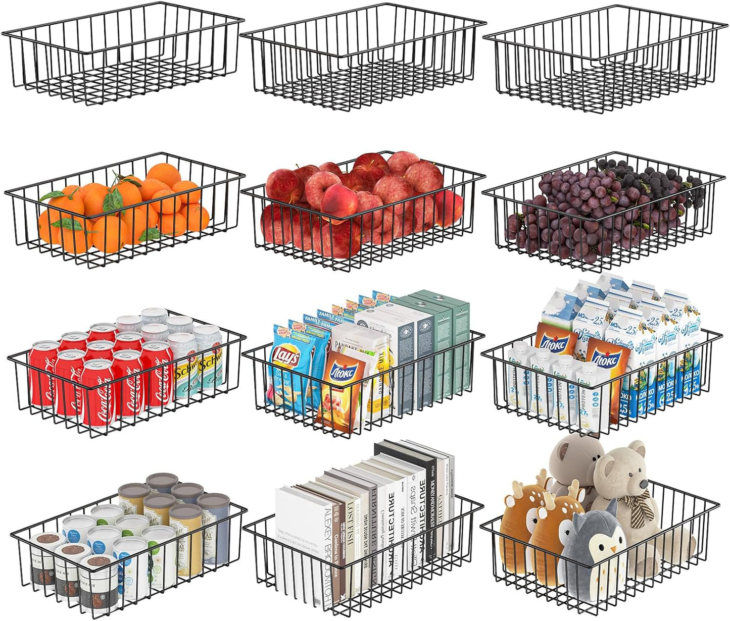 Extra Large Wire Storage Baskets for Kitchen and Garage Use