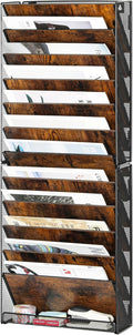 Hanging Wall File Holder 12 Tier Desk Mail Document Organizer
