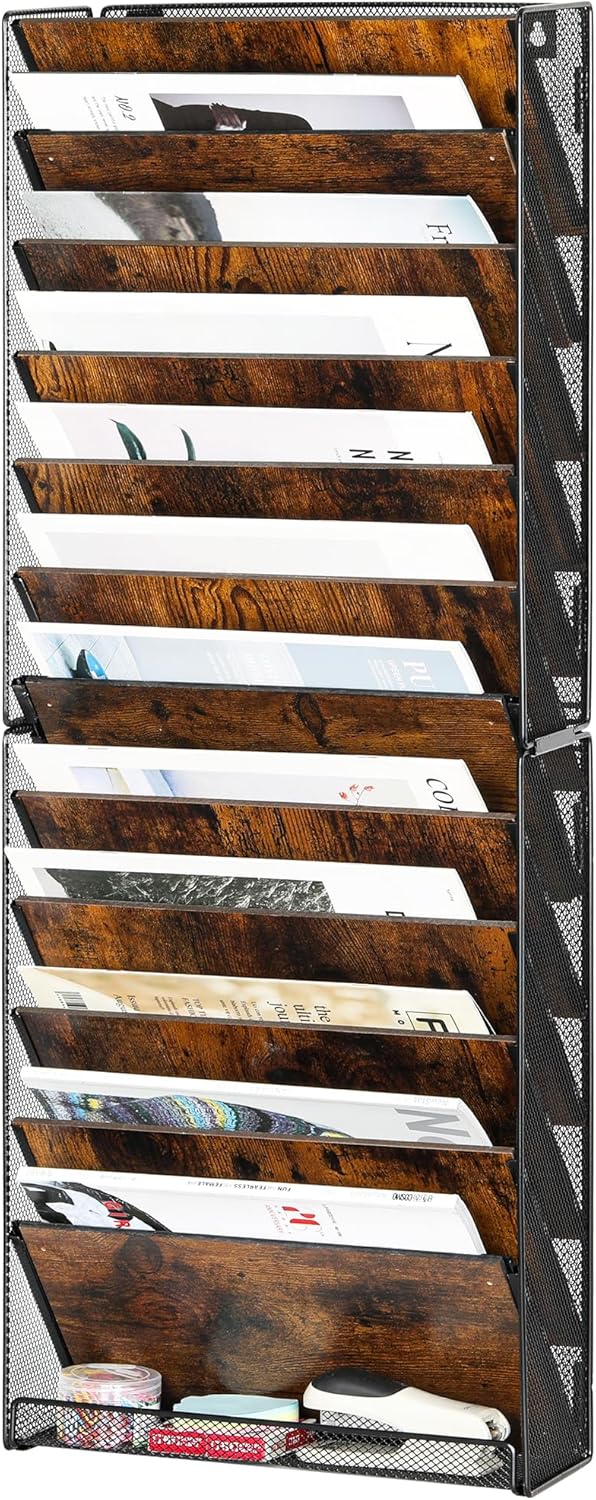 12 Tier Hanging Wall File Holder for Stylish Organization