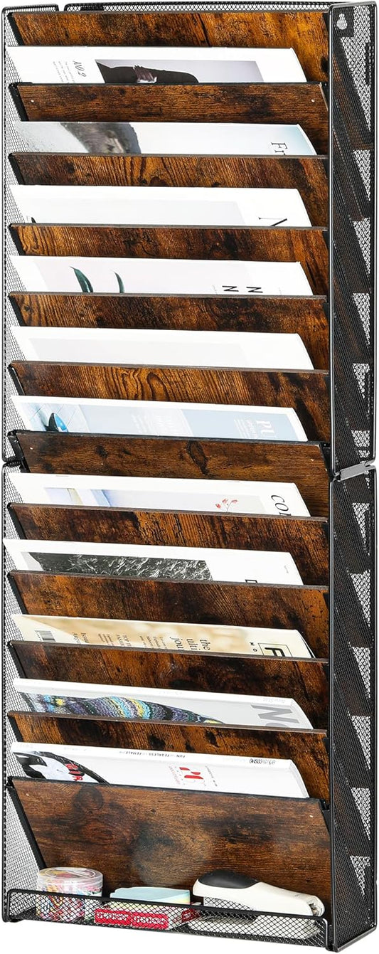 12 Tier Hanging Wall File Holder for Stylish Organization