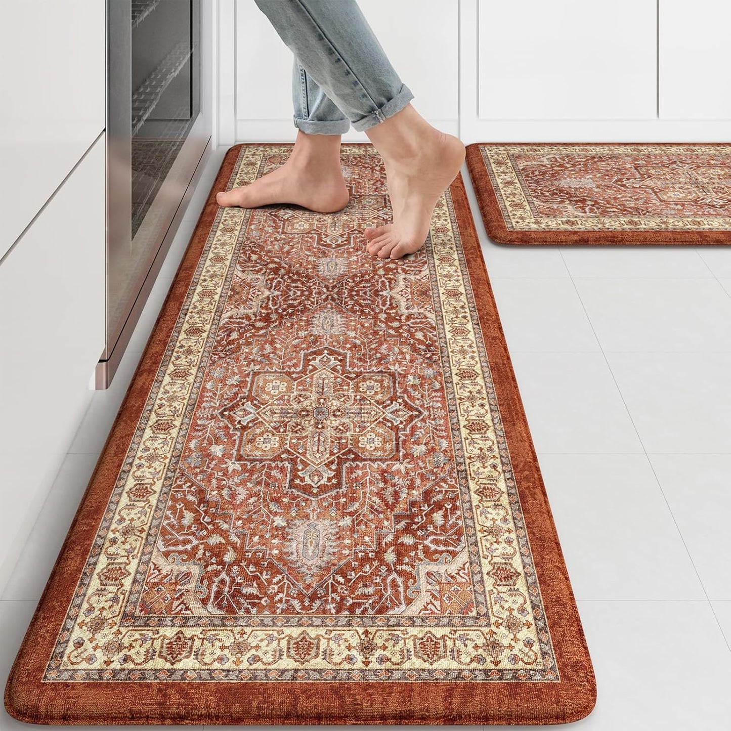KIMODE Anti Fatigue Fall Kitchen Mats for Comfort and Style