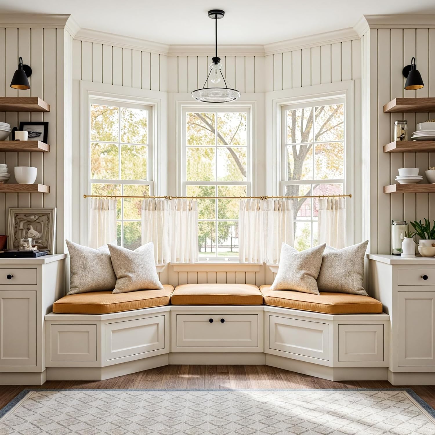 Linen Pinch Pleated Kitchen Curtains for Farmhouse Style Decor